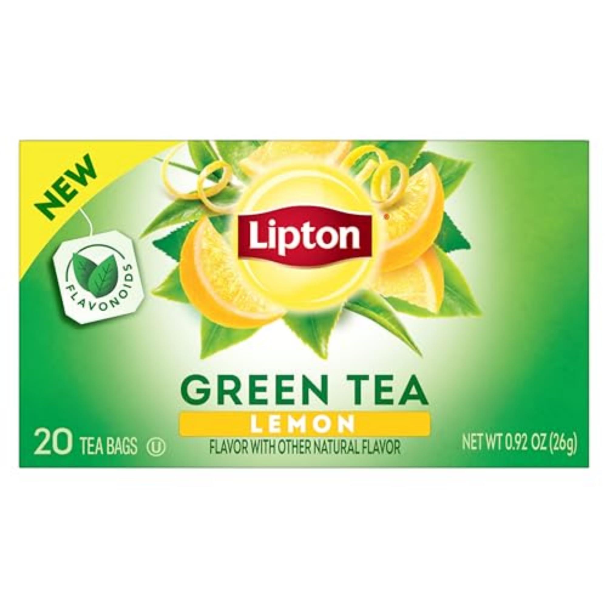 Lipton Lipton Lemon Green Tea Bags, Flavored, Unsweetened Teabags for Hot or Iced Tea with Caffeine and Flavonoids, 120 Total Bags (20ct - Pack of 6)