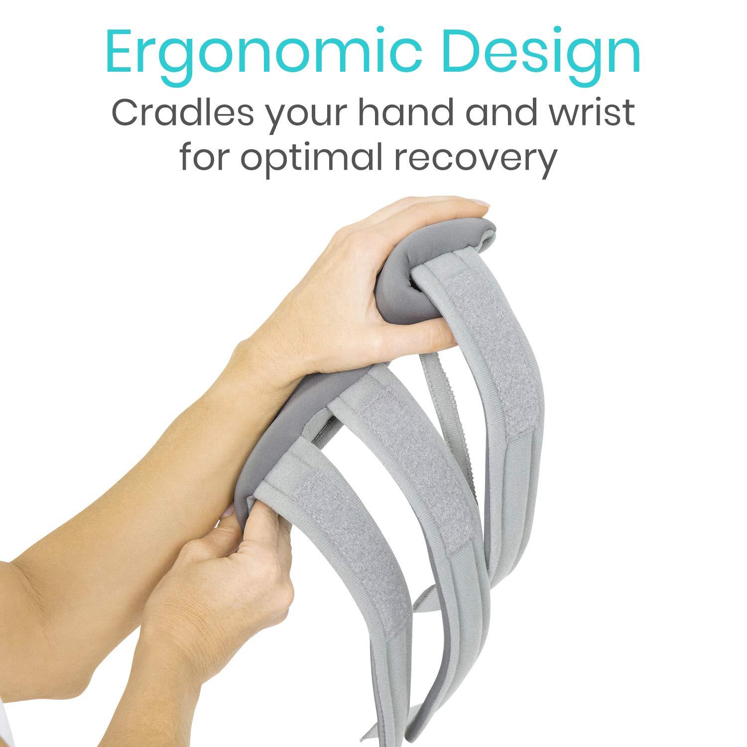 Vive Vive Resting Hand Splint (Left) (w/ Rehab Video App) - Night Immobilizer Wrist Finger Brace - Thumb Stabilizer Wrap - For Arthritis, Tendonitis, Carpal Tunnel Pain - Functional Support For Sprains Fractures (Large)