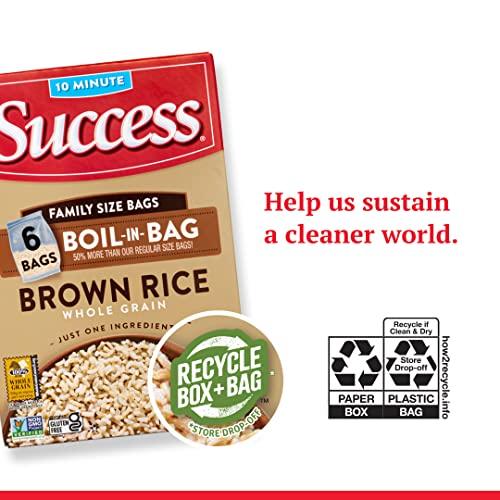 Success Success Boil-in-Bag Rice, Brown Rice, Quick and Easy Rice Meals, 32-Ounce Box