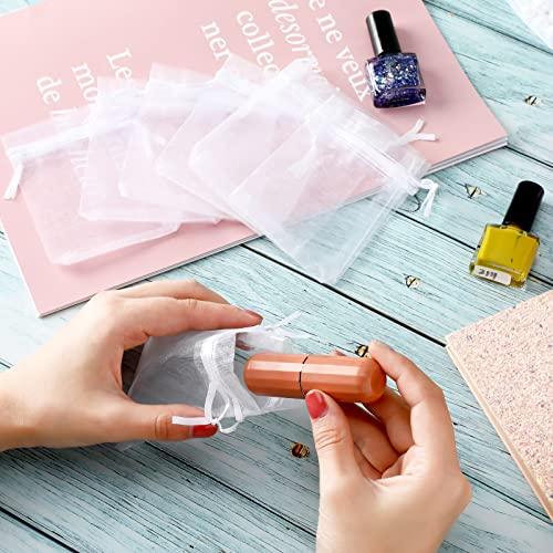 Hoolerry 500 Pcs Organza Gift Bags Jewelry Bags Small Mesh Bags Drawstring Sachet Bags Wedding Favor Bags Bracelet Bags for Packaging Sheer Bags Jewelry Pouches for Small Gifts (White, 3 x 4 Inch)