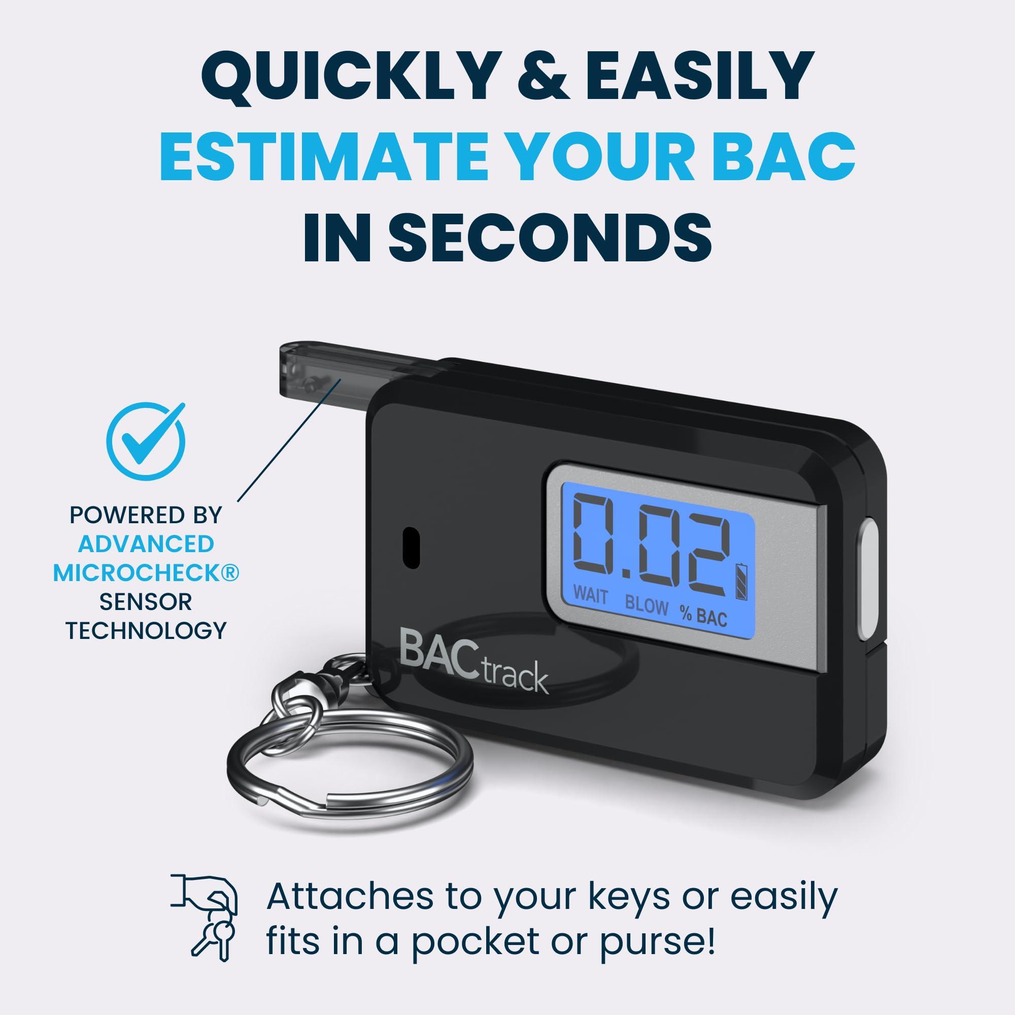 BACtrack BACtrack Go Keychain Breathalyzer (Black) and Carrying Case Bundle
