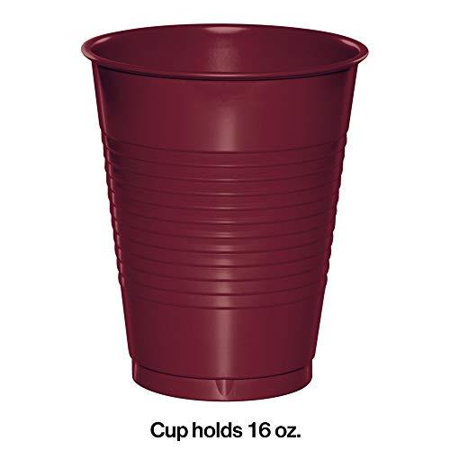Party Central Club Pack of 240 Burgundy Disposable Plastic Drinking Party Tumbler Cups 16 oz.