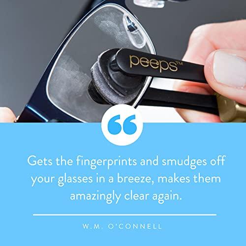 Peeps CarbonKlean Peeps Glasses Cleaner - for Eyeglasses, Reading Glasses, and More - Lens Cleaner with Carbon Microfiber Tech - Injected Green - 2 Count (Pack of 1)