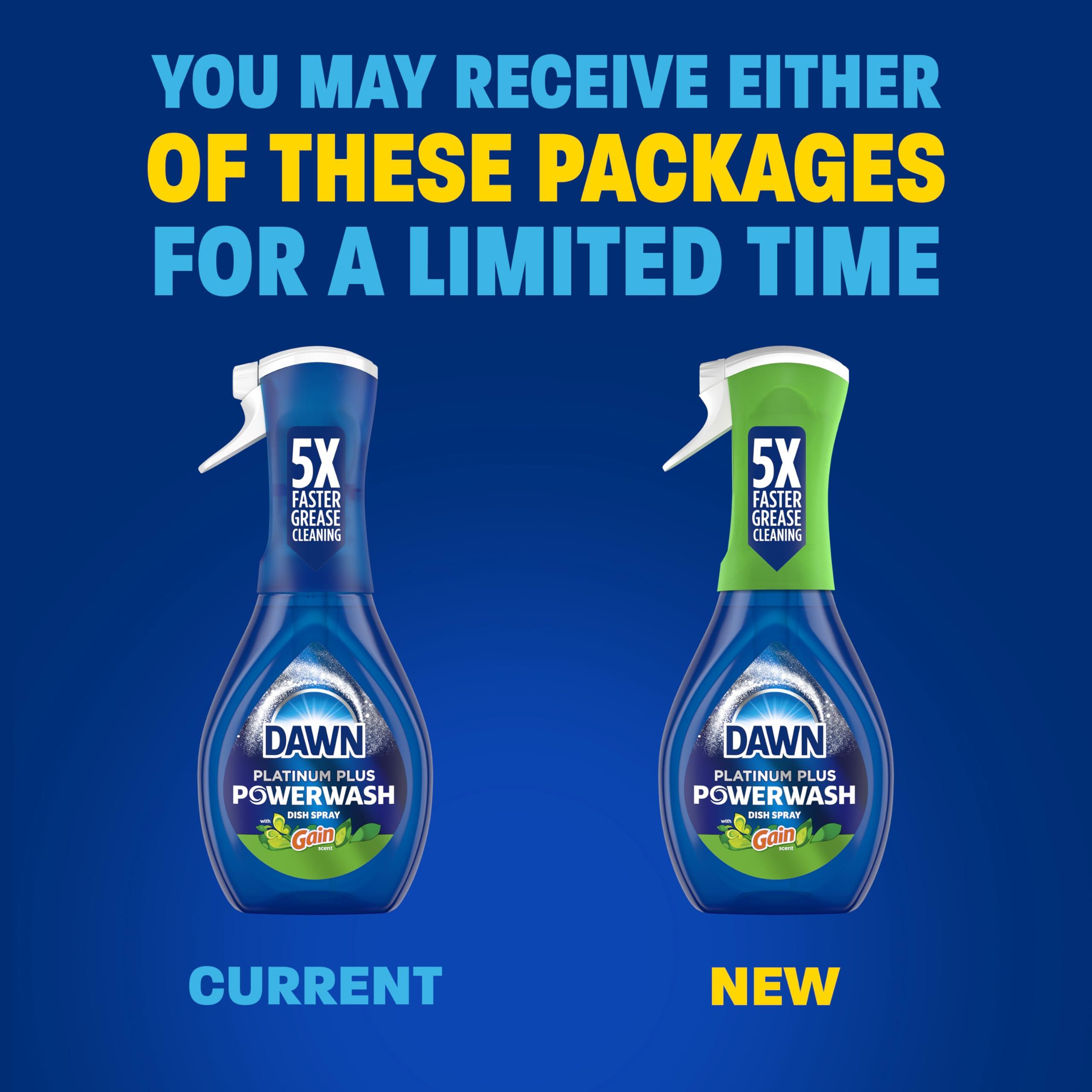 Dawn Dawn Powerwash Gain Original Dish Spray, Liquid Dish Soap, Dish Soap Refill, , 1 Starter Kit + 3 Refills, 64 Fl Oz