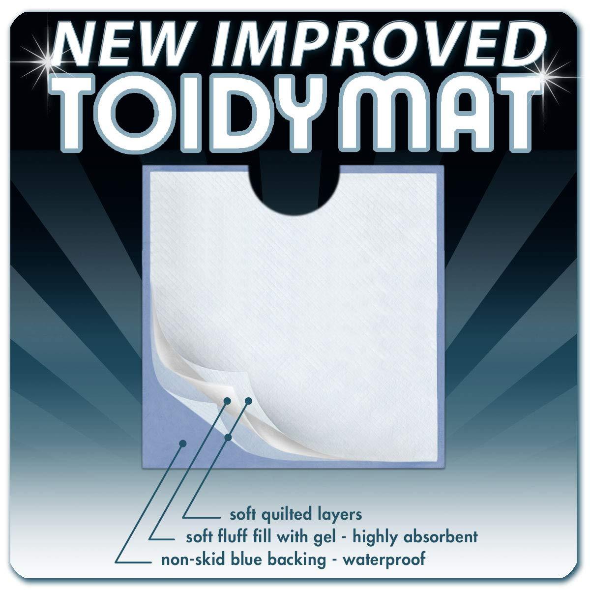 ToidyMat ToidyMat Disposables - The Toilet Mat Re-Invented Absorbent Contour Incontinence Pads for Bathrooms - Four ToidyGrips. A Care-Givers Blessing - Toss it Down Tonight, Toss it Out Tomorrow! (75 Pack)
