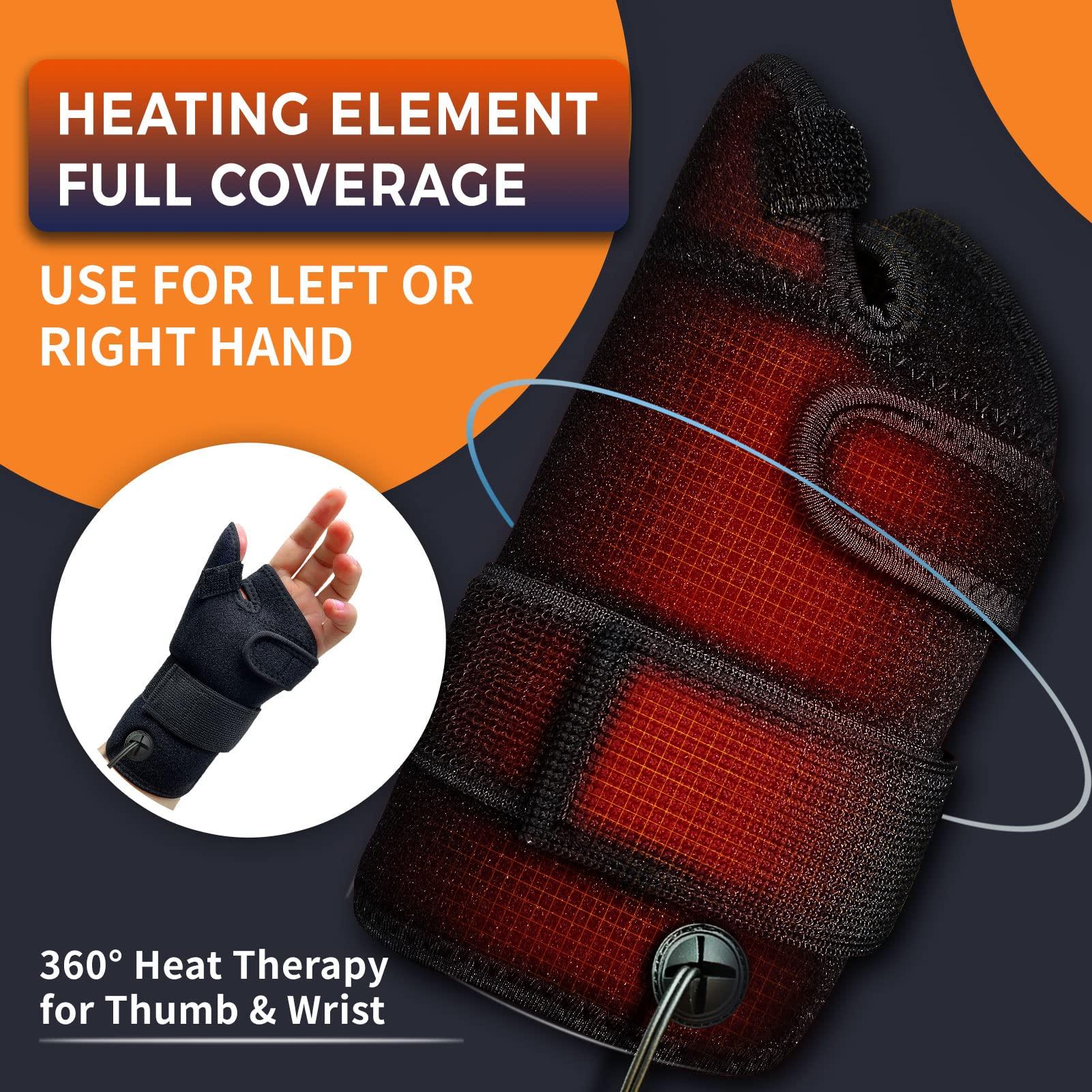 ELEKHEAL ELEKHEAL Electric Thumb & Wrist Heating Pad for Hand Arthritis with 3 Heat & 5 Timer Settings, Heated Wrist Wrap for Carpal Tunnel Syndromes, Tendonitis, Hand Pain Relief - Left/Right Hand (S/M)