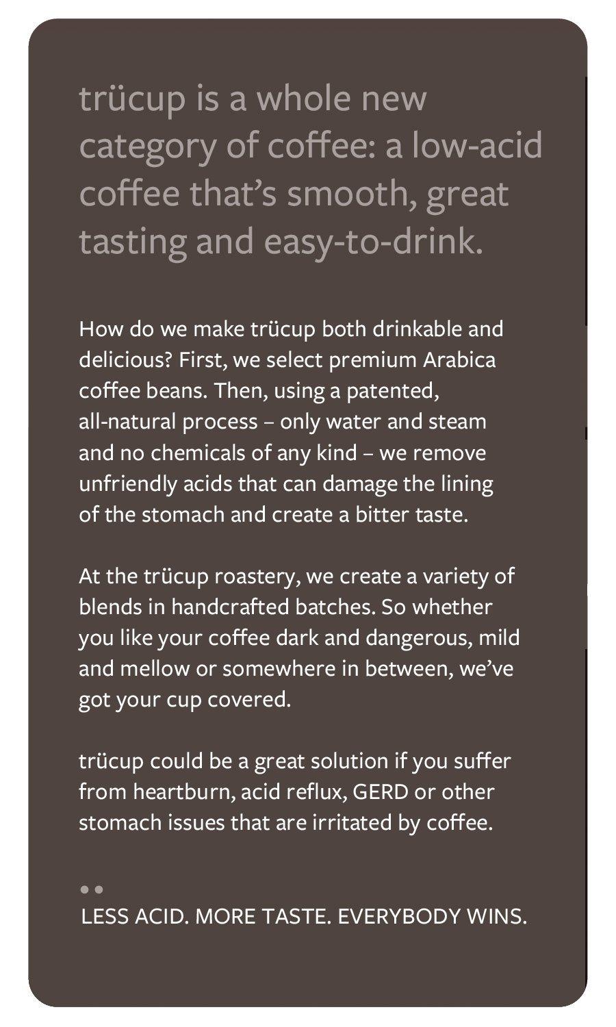 TRUCUP trcup Low-Acid French Roast Coffee (12 oz, Whole Bean)