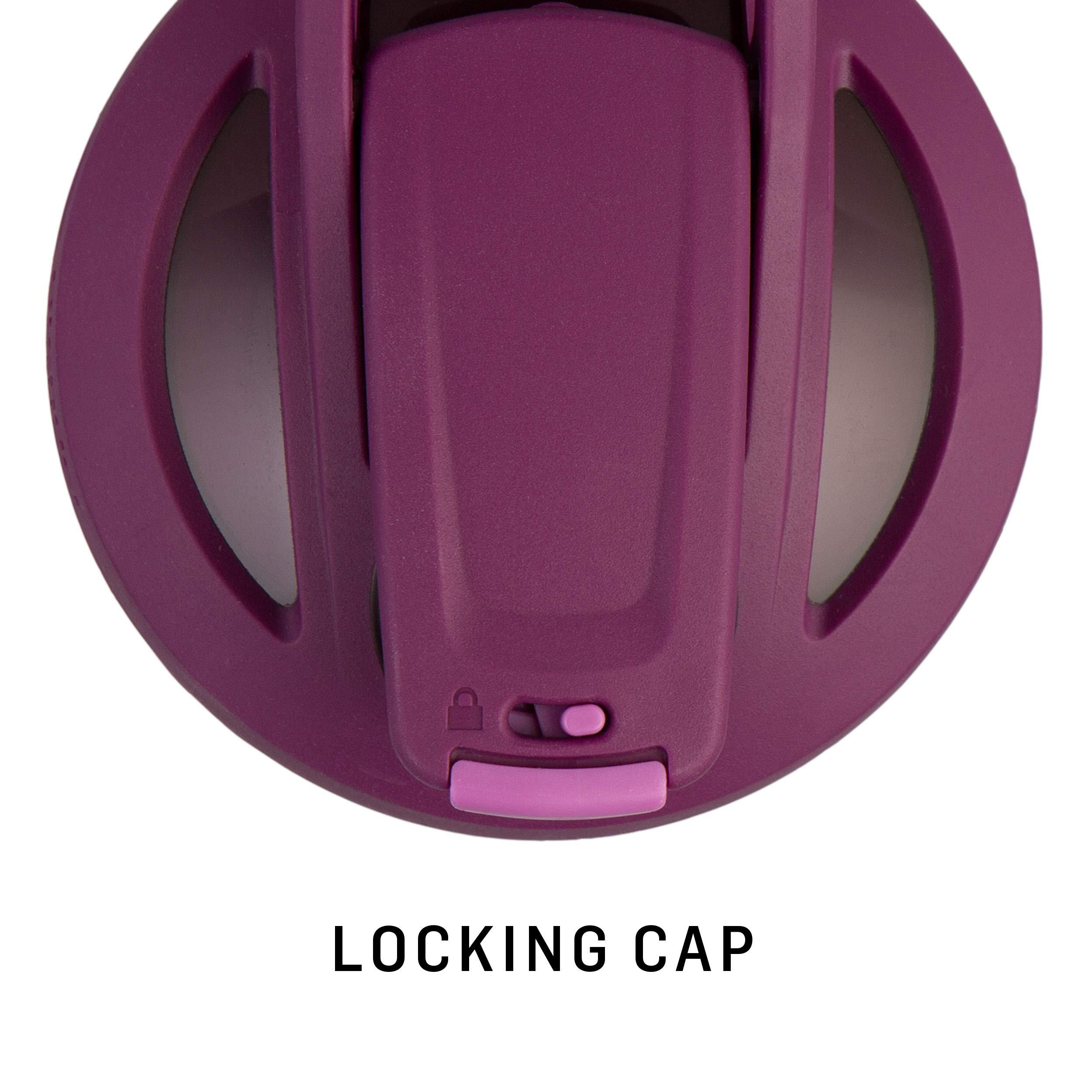 BlenderBottle BlenderBottle 24-Ounce Stainless Steel Shaker Cups with Wire Whisk, Plum and Black