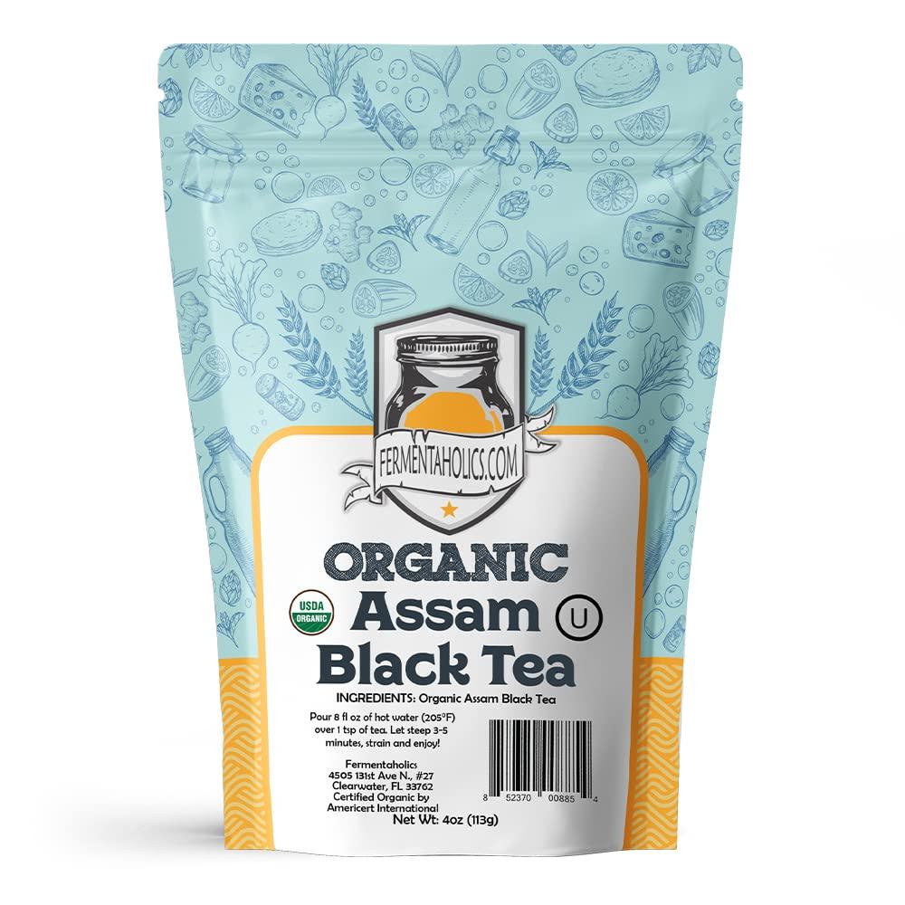 Fermentaholics Fermentaholics USDA Certified Organic Loose-Leaf Assam Black Tea - Perfect For Homebrewing Kombucha, Hot Tea, And Iced Tea - OU Kosher Certified – Premium Taste, Aroma, And Flavor