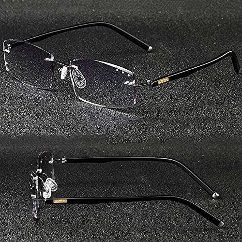 NWB Rimless Reading Glasses Blue Light Blocking for Men,Spring Hinge,Stylish Eyeglasses Anti Eye Strain/Glare/UV