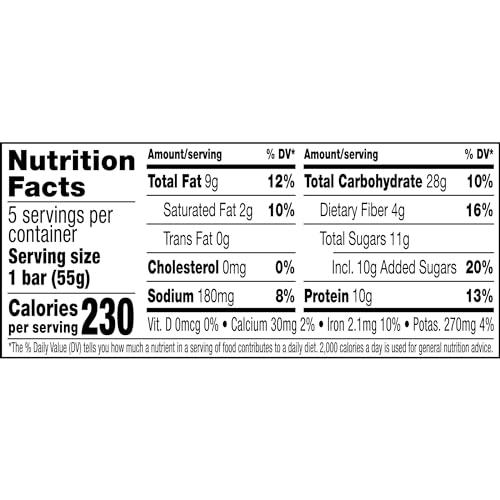 RXBAR RXBAR Nut Butter and Oat Protein Bars, Protein Snacks, Snack Bars, Dark Chocolate Peanut Butter, 9.7oz Box (5 Bars)