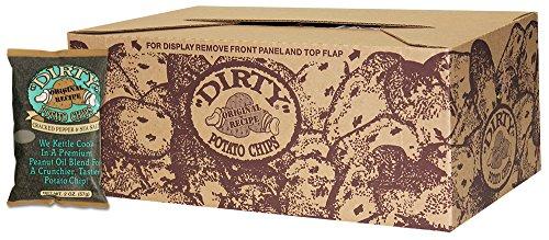 Zapp's Dirty Kettle Potato Chips, Cracked Pepper & Sea Salt, 2 oz. Bag, 25 Count Gluten Free, SkinsOn, Crunchy Chips, Great for Lunches or Snacking on the Go