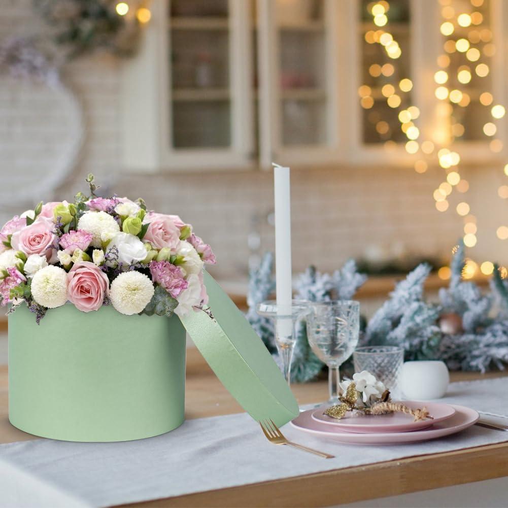 GnFlus Mint Green Gift Box Round Gift Boxes with Lids Set of 3 Nesting Gift Boxes for Presents Assorted Sizes Flower Boxes for Arrangements Birthday Wedding Bridesmaid Graduation Christmas Party Gift Bags