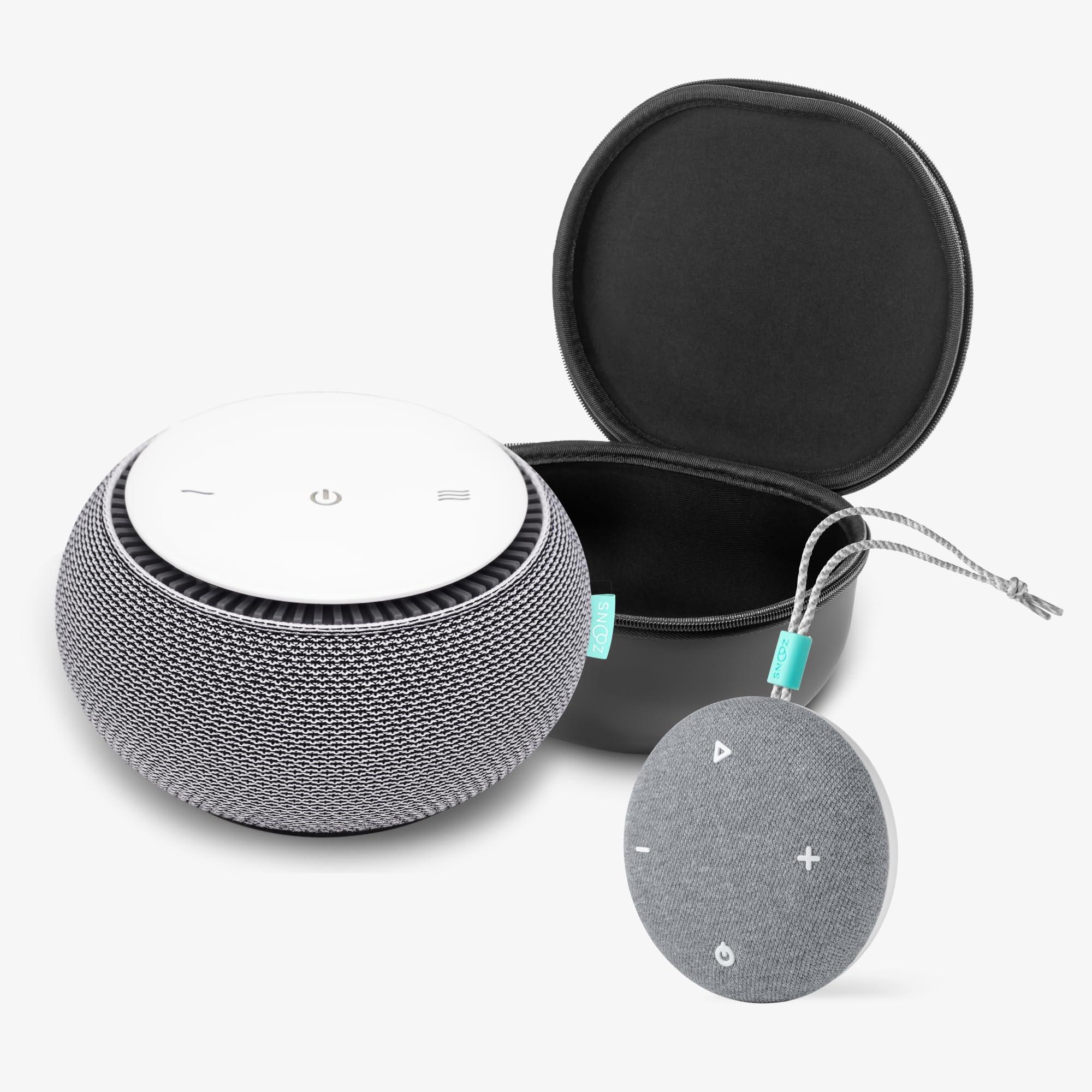 SNOOZ SNOOZ Original White Noise Sound Machine, SNOOZ Go Portable Noise Machine, and Travel Case Bundle