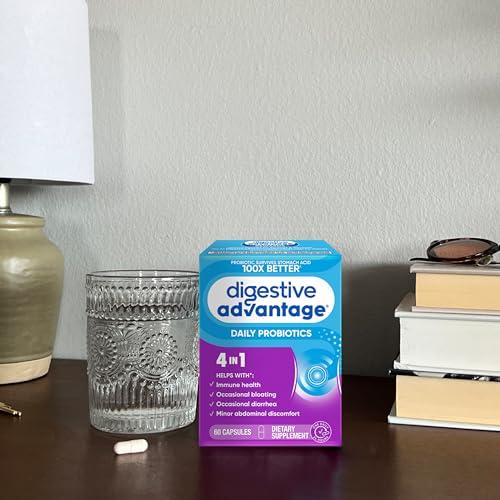 Digestive Advantage Digestive Advantage Probiotics For Digestive Health, Daily Probiotics For Women & Men, Supports Gut Health, Occasional Bloating & Diarrhea, Minor Abdominal Discomfort, & Immune Support, 60ct Capsules