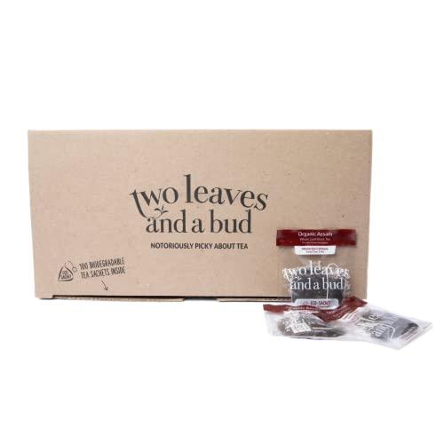Two Leaves and a Bud Two Leaves and a Bud Organic Assam Black Tea Bags, Whole Leaf Caffeinated Assam Tea in Compostable Sachets, Delicious Plain or with Milk, 100 Count (Pack of 1)