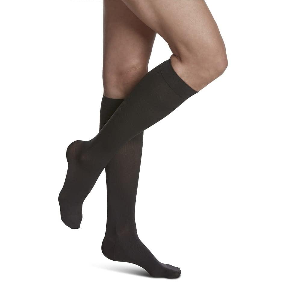 Sigvaris Sigvaris Womens Style Soft Opaque 840 Closed Toe Calf-High Socks 20-30mmHg - Black - Small Short