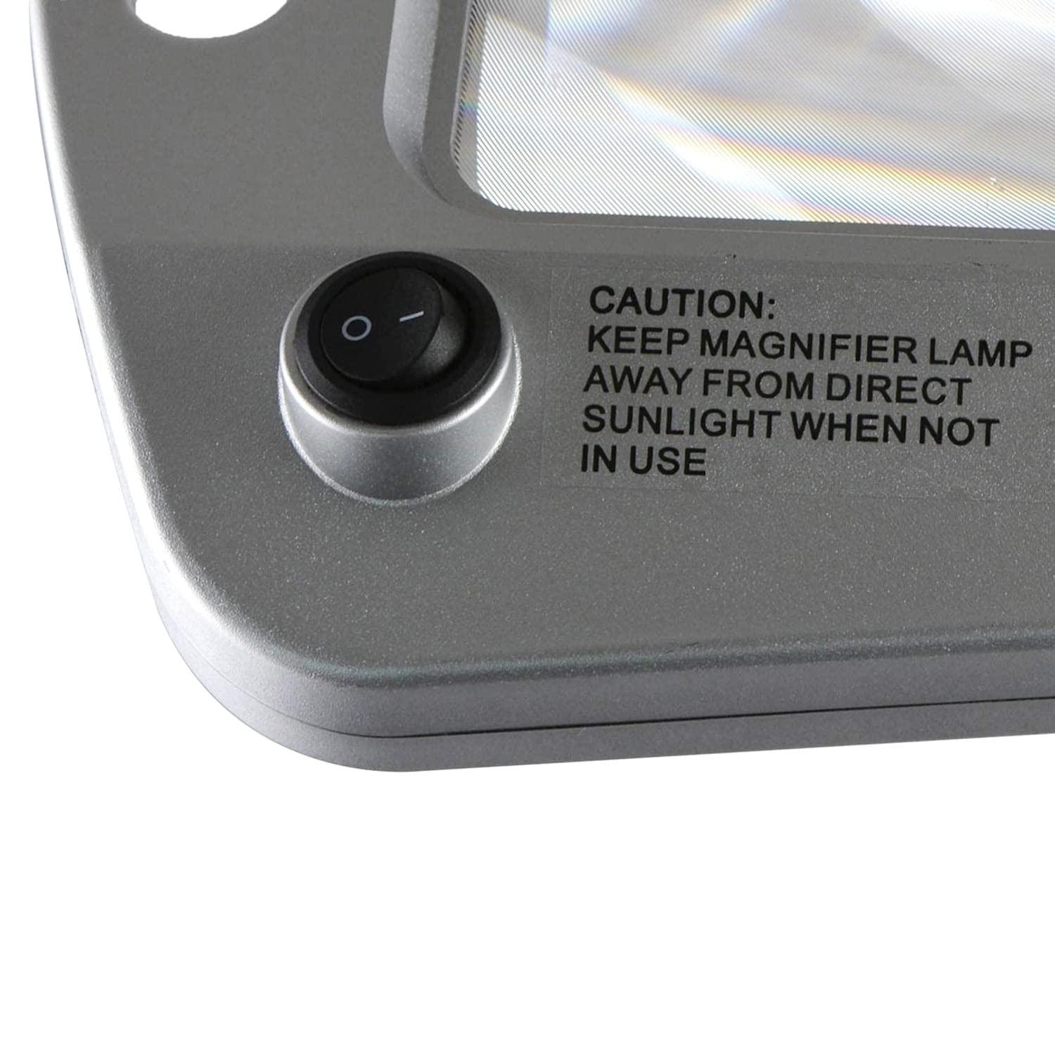 daylight Full-Page Floor Magnifying Lamp - Metal,Silver