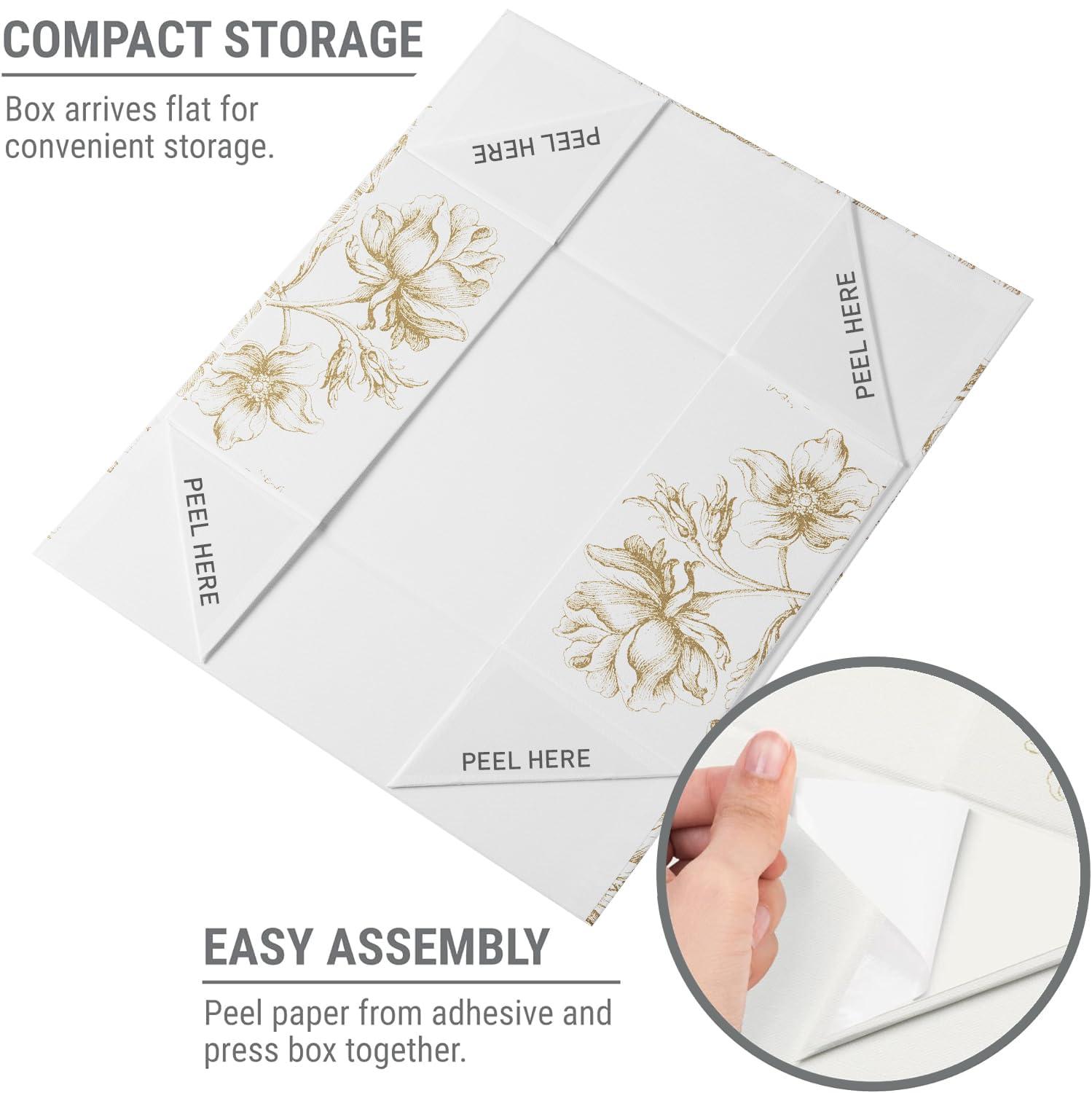 Sorarto Sorarto Luxury Keepsake Gift Box | Gold Floral Decorative Boxes with Magnetic Lids for Presents, Wedding Memory Box, and Bridal Gifts. 13.5\" x 9\" x 4.3\"