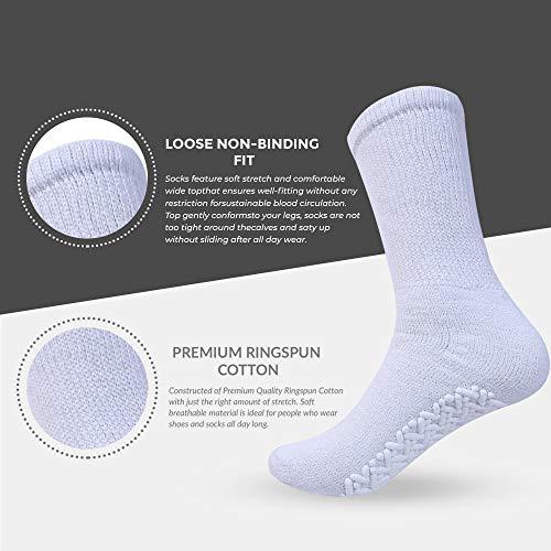 Diamond Star Diamond Star Anti Skid Socks Non Slip Non Binding With Grips Hospital Diabetic Crew Socks For Men Women 13-15 (12 Pack Grey, Big & Tall Men Shoe Size 9-14)