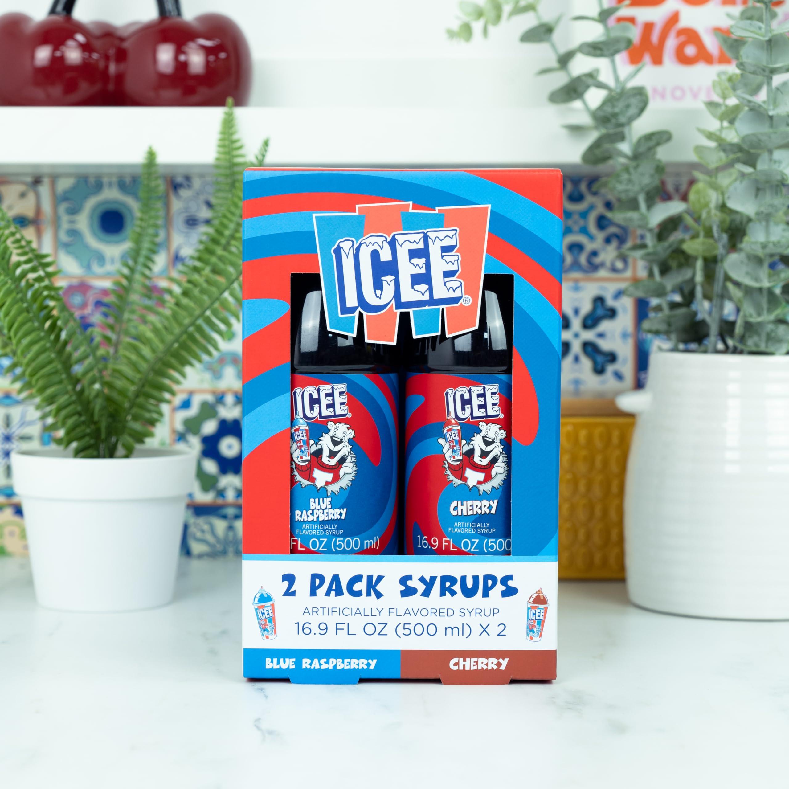 Fizz Creations ICEE 2 Pack Slushie Syrups. Genuine ICEE Slushy syrups including Blue Raspberry and Red Cherry Flavors. 2 16.9 Fl oz Bottles. Officially Licensed ICEE Merchandise from Fizz Creations.