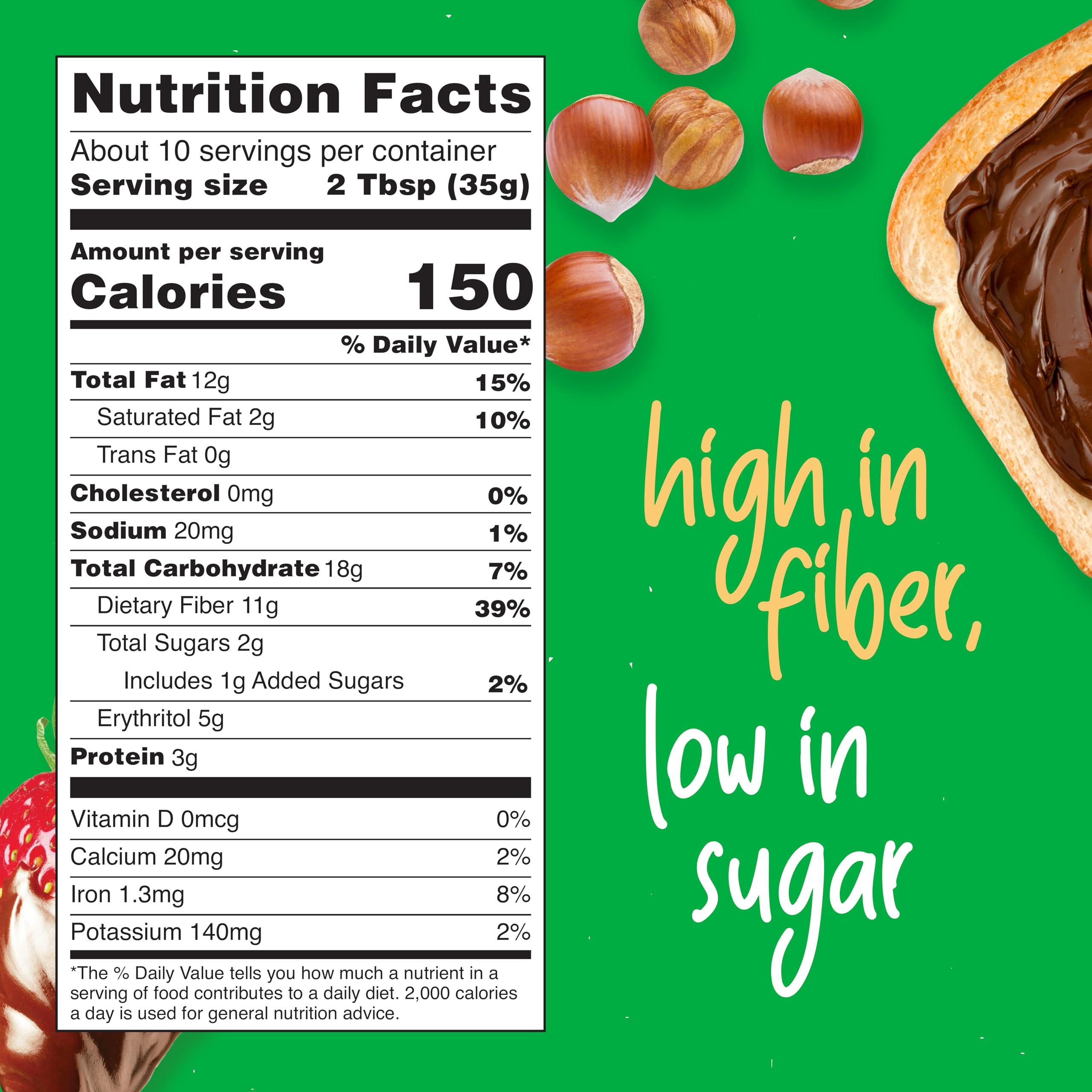 Pyure Pyure Organic Chocolate Hazelnut Spread | 90% Less Sugar | 1 Net Carb Keto Snack | No Palm Oil, Gluten-Free, Peanut Free, Plant-Based Hazelnut Spread for Vegan Keto Friendly Food | 13oz (Pack of 2)