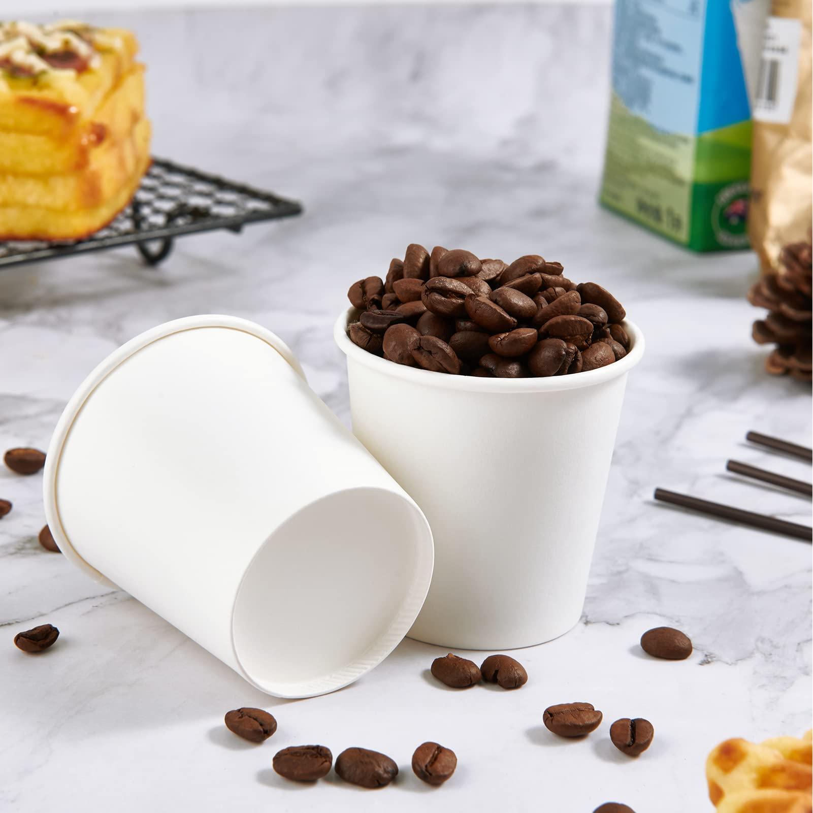 TV TOPVALUE TV TOPVALUE 600 Pack 4 oz Paper Cups, Bathroom Cups, Small Mouthwash Cups, White Paper Cups, Hot/Cold Drinking Cups, Mini Paper Cups for Home, School and Office