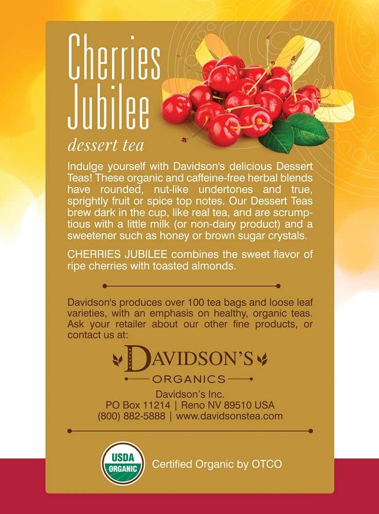 Davidson's Davidson\'s Organics, Cherries Jubilee, 8-count Tea Bags, Pack of 12