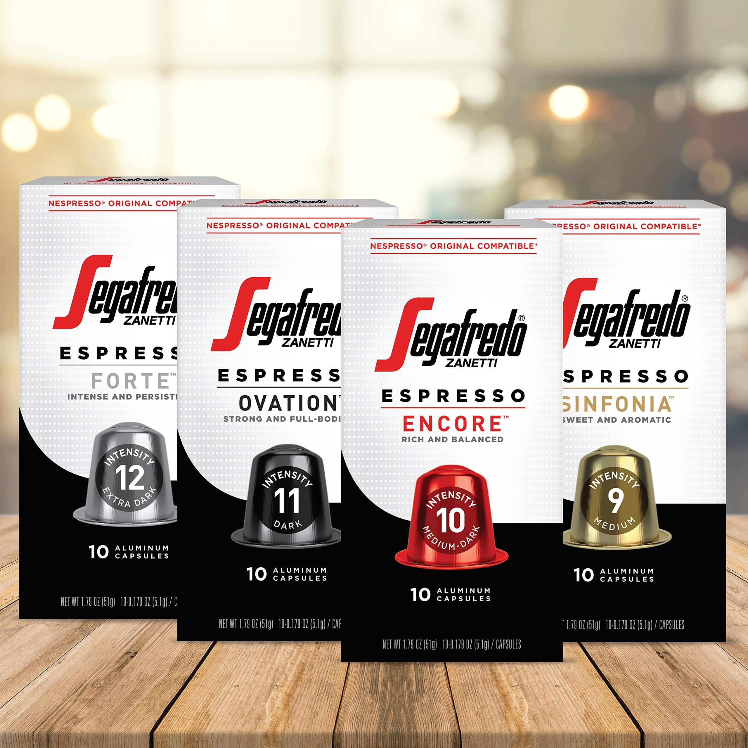 Segafredo Segafredo Zanetti Espresso Capsules, Variety Pack, Compatible with Nespresso Original Machines, 40 Count Aluminum Pods (Pack of 1)