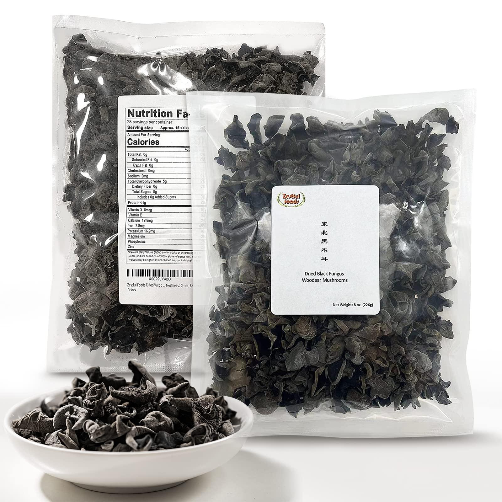 Zestful Foods Zestful Foods Premium Dried Black Fungus Dried Wooder Mushroom(black fungus mushroom) All Natural,Gluten-Free 8 Oz.