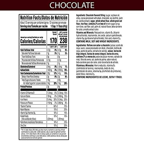 KRAVE Kellogg's Krave, Breakfast Cereal, Chocolate, Filling Made with Real Chocolate, Family Size, 17.3oz Box