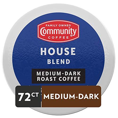 Community Coffee Community Coffee House Blend 72 Count Coffee Pods, Medium Dark Roast, Compatible with Keurig 2.0 K-Cup Brewers