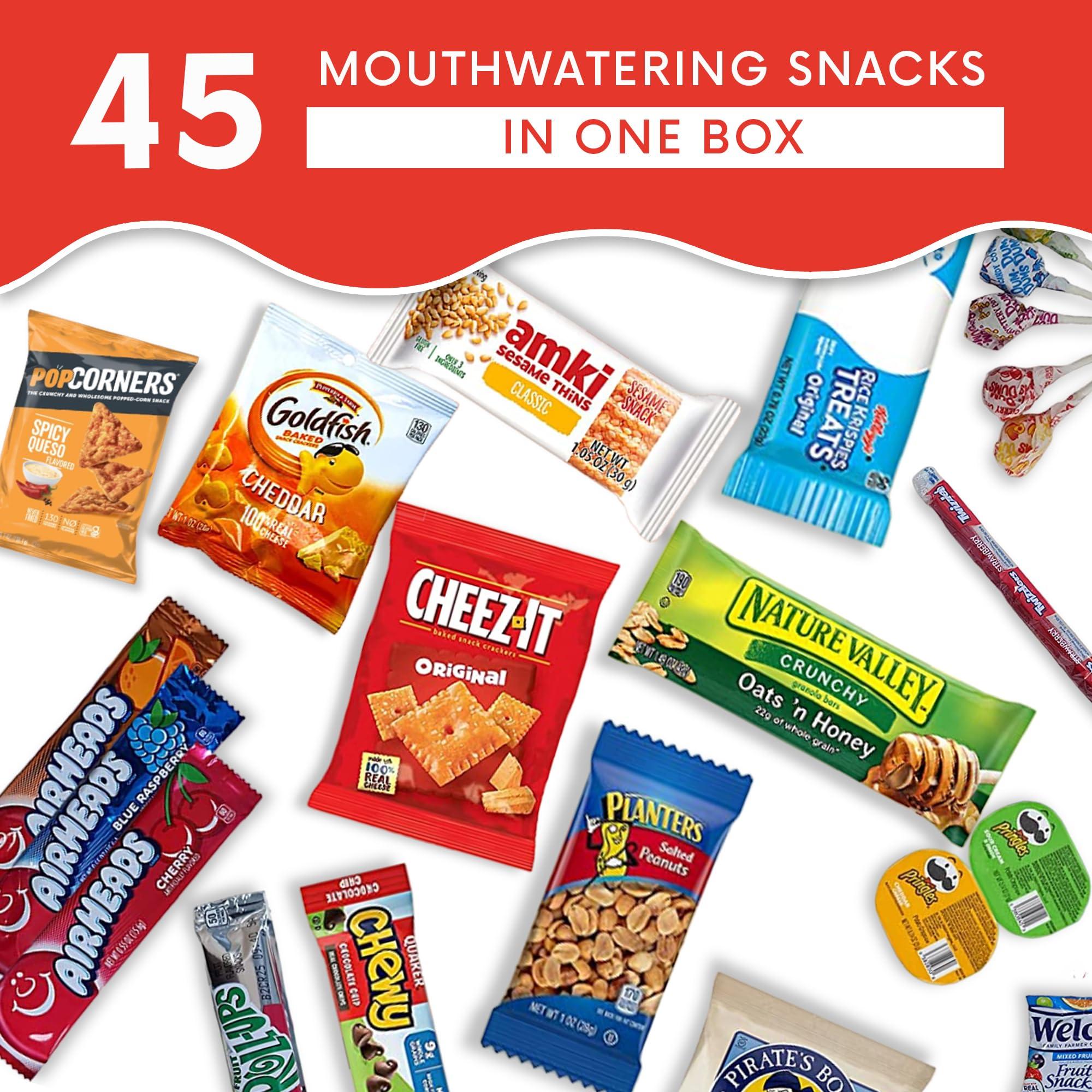 JUMBO JUMBLE Jumbo Jumble Snack Box (45 Count) Gift Care Package Snacks Variety Pack for Adults Teens Kids Men Women School College Office Birthday (Energy Set)