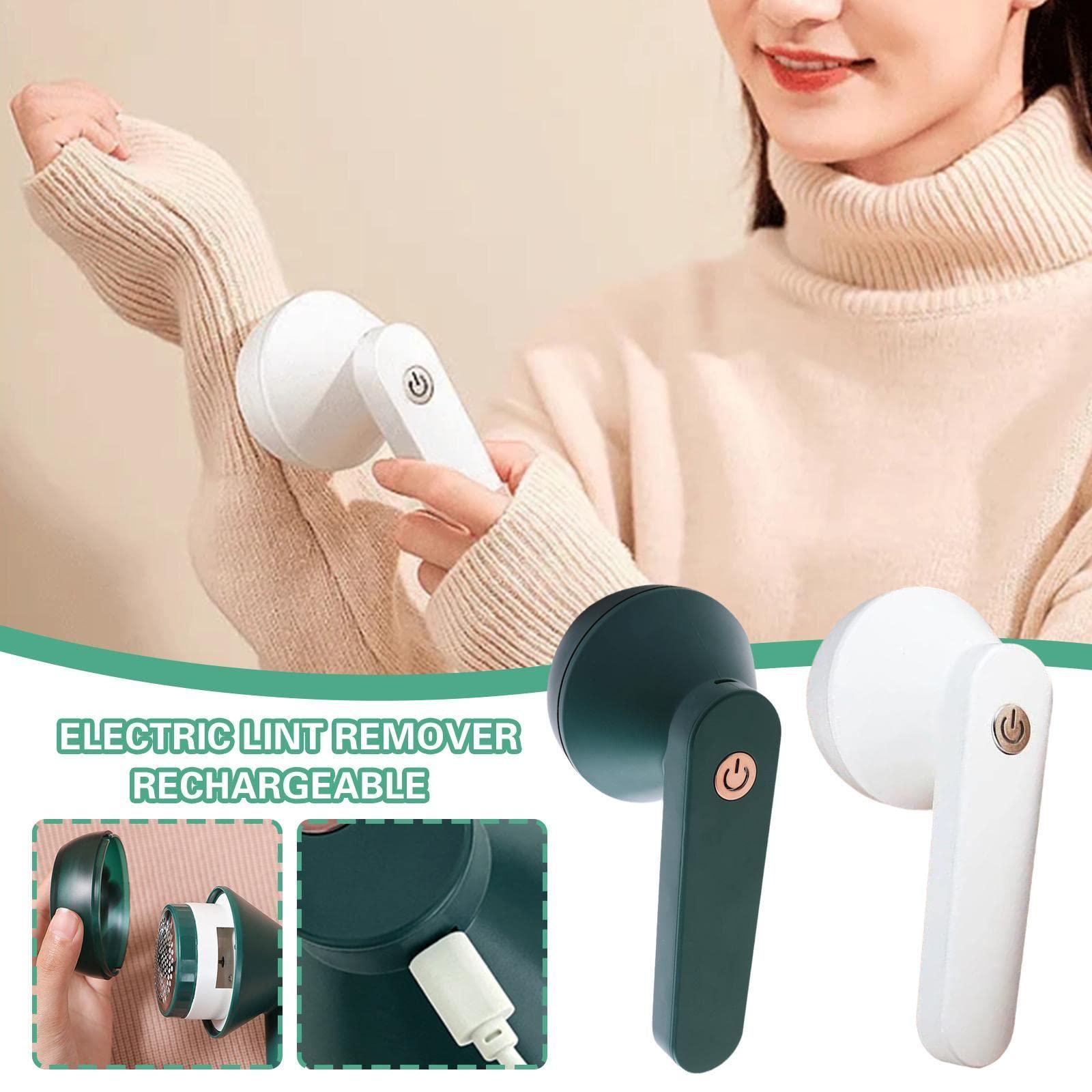 Nosbei Lintlix Fabric Shaver, Lintlix Lint Remover, Semysa Smart Lint Remover, Terrain Hill Electric Lint Remover Rechargeable, Splendiday Fabric Shaver Fuzz Remover, Lint Remover for Clothes (Green+White)