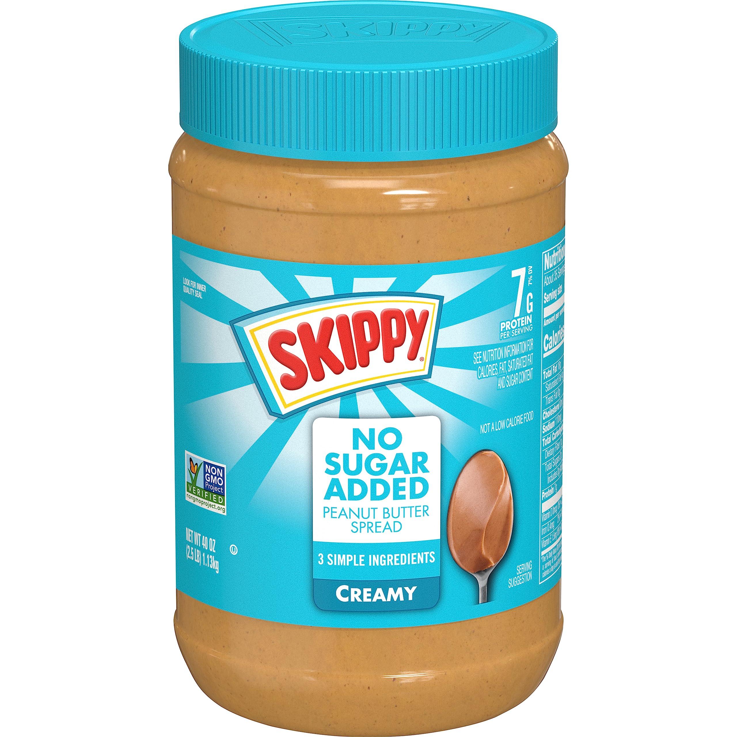 SKIPPY SKIPPY Creamy Peanut Butter Spread, No Sugar Added, 40 oz jar