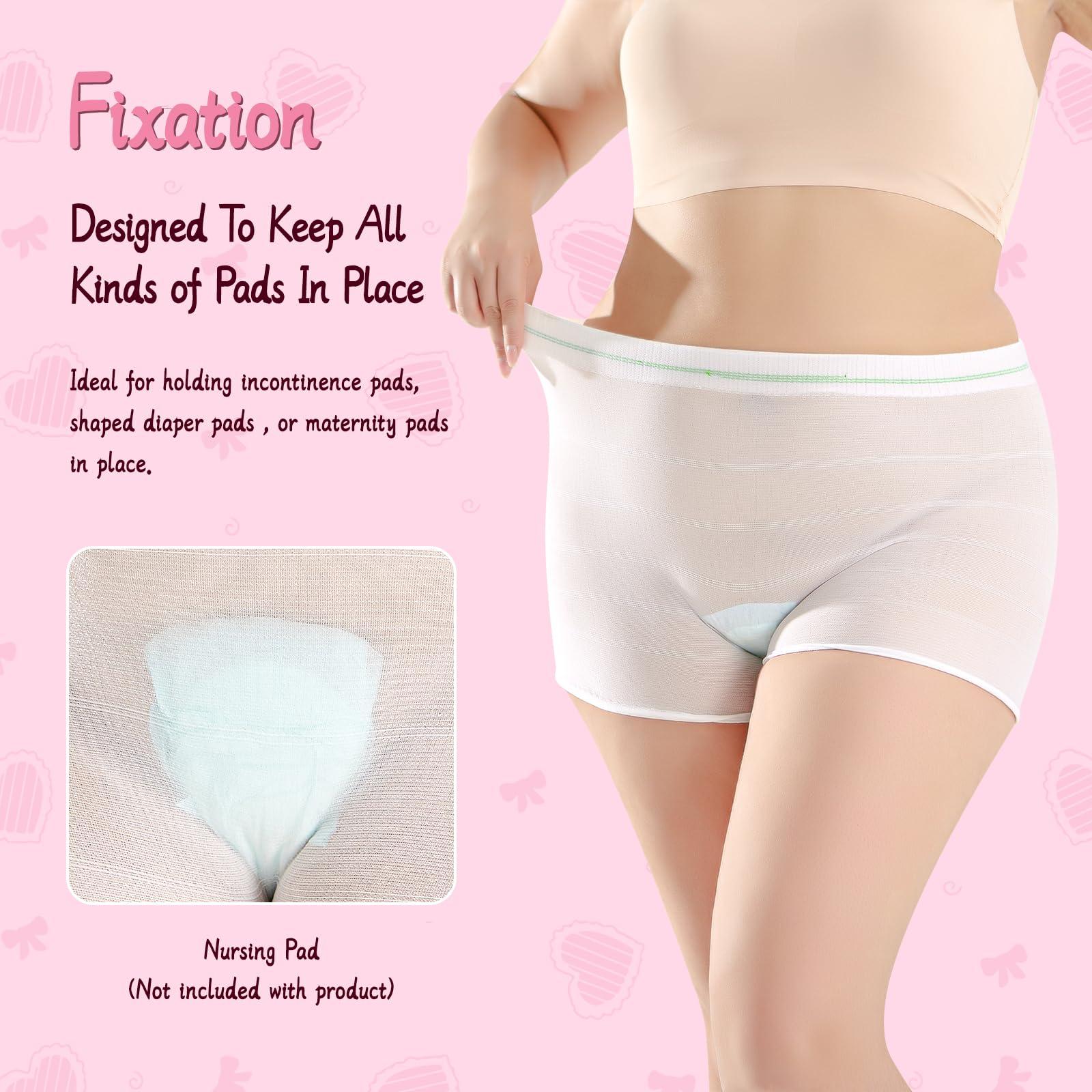 CARER Healthcare Incontinence Pregnancy 4 PCS Mesh Underwear Postpartum High Waist Mesh Panties Great for Post-Surgical and Postpartum Recovery