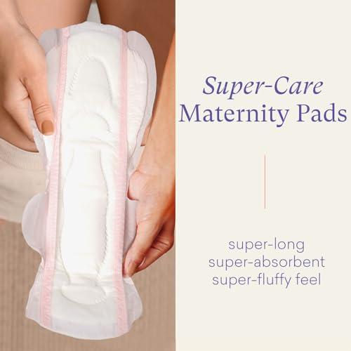 PurComfy PurComfy Premium Postpartum Pads with Wings Extra Long Maternity Pads Large Maximum Absorbency Post-partum Incontinence Pads Ultra Soft Heavy Flow Secure Leak Protection After Birth Pads, 24 Count