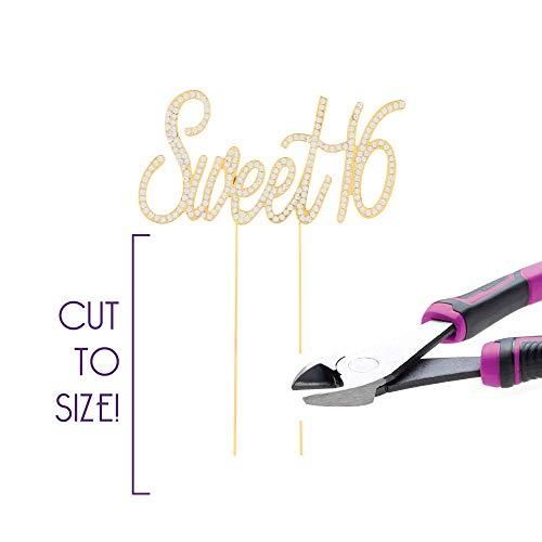 Ella Celebration Ella Celebration Sweet 16 Cake Topper Crystal Rhinestone 16th Birthday Party Gold Decoration (Sweet 16 Gold)