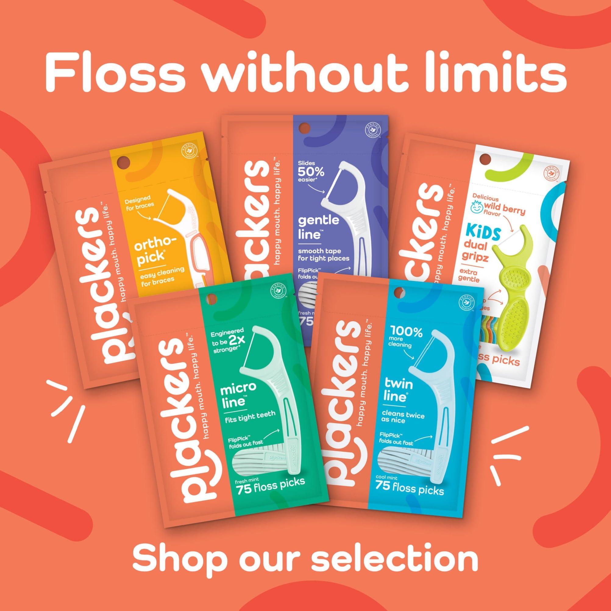 Plackers Plackers Micro Line Dental Floss Picks, Fold-Out FlipPick, Tuffloss, Easy Storage with Sure-Zip Seal, Fresh Mint Flavor, 90 Count (6 Pack)