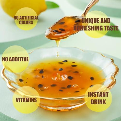 APEXY Apexy Authentic Korean Honey Passion Fruit Tea, Passionfruit Puree , Just Add Hot Water, Gourment Blend for Smoothies, Cocktails Desserts and Spread, No Artificial Colors, Versatile and Natural Delight, Made in KOREA 35.27oz (1kg). (Honey Passion Fru