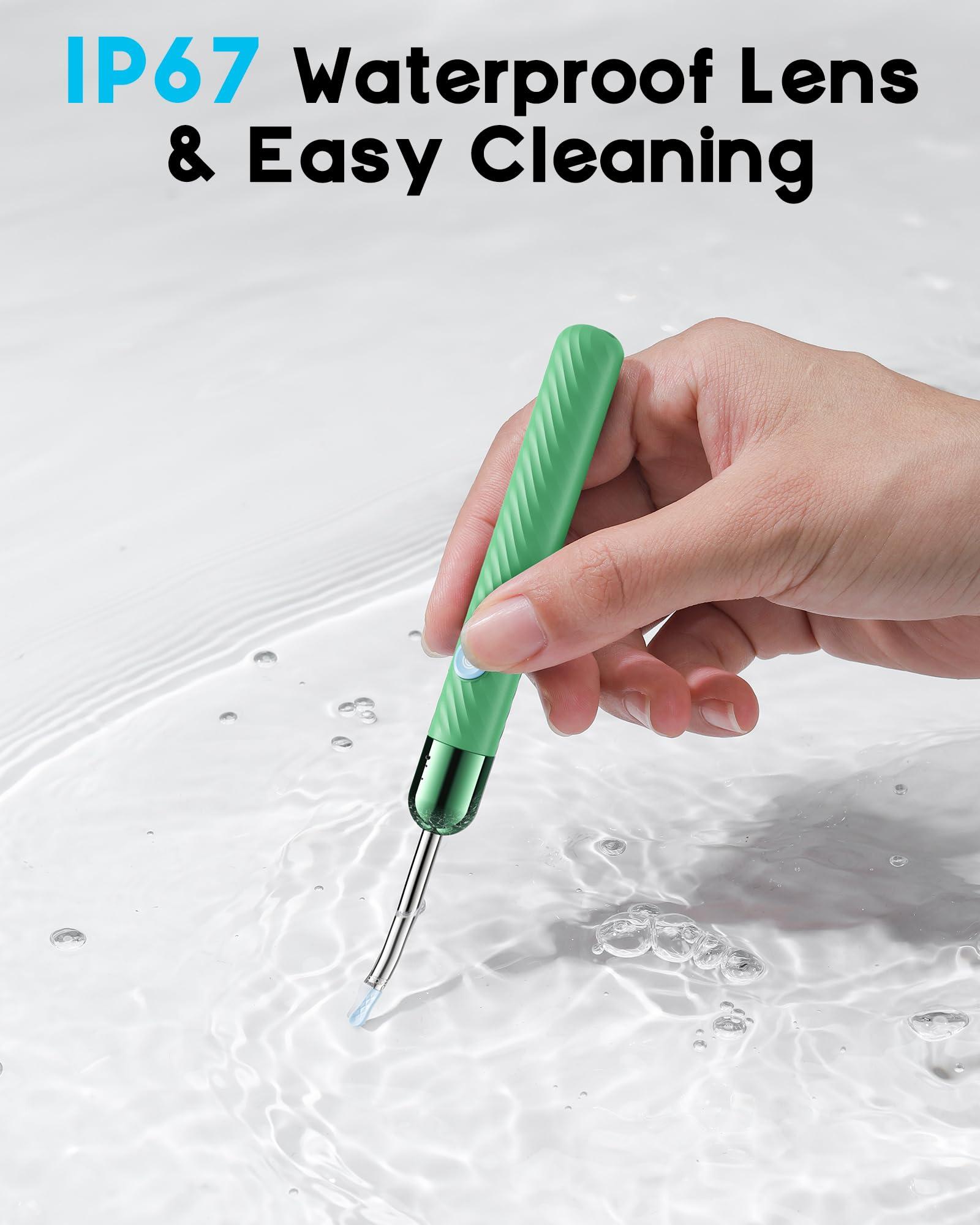 Loyker Ear Wax Removal Tool Camera Otoscope with Light, Ear Wax Removal Kit with 6 Ear Pick, Ear Camera- Green