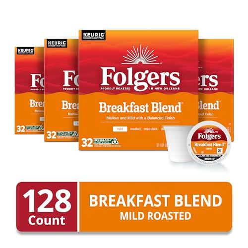 FOLGERS K CUPS Folgers Breakfast Blend Mild Roast Coffee, 128 Keurig K-Cup Pods
