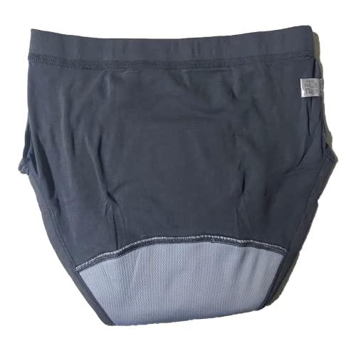 Esfeely 3-Pack Men’s Incontinence Underwear Cotton Regular Absorbency Reusable Washable Urinary Incontinence Briefs 150ml pad … (X-Large, Black)