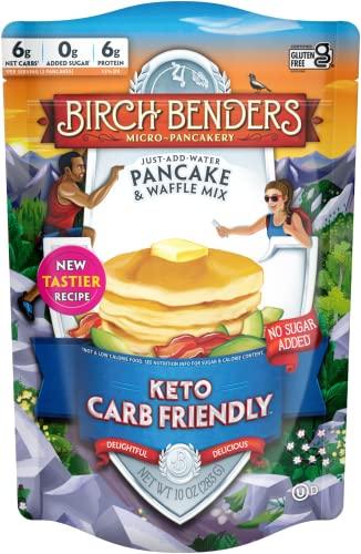 Birch Benders Keto Pancake & Waffle Mix by Birch Benders, High Protein, Gluten-free, Keto-Friendly, 10 oz (Pack of 6)