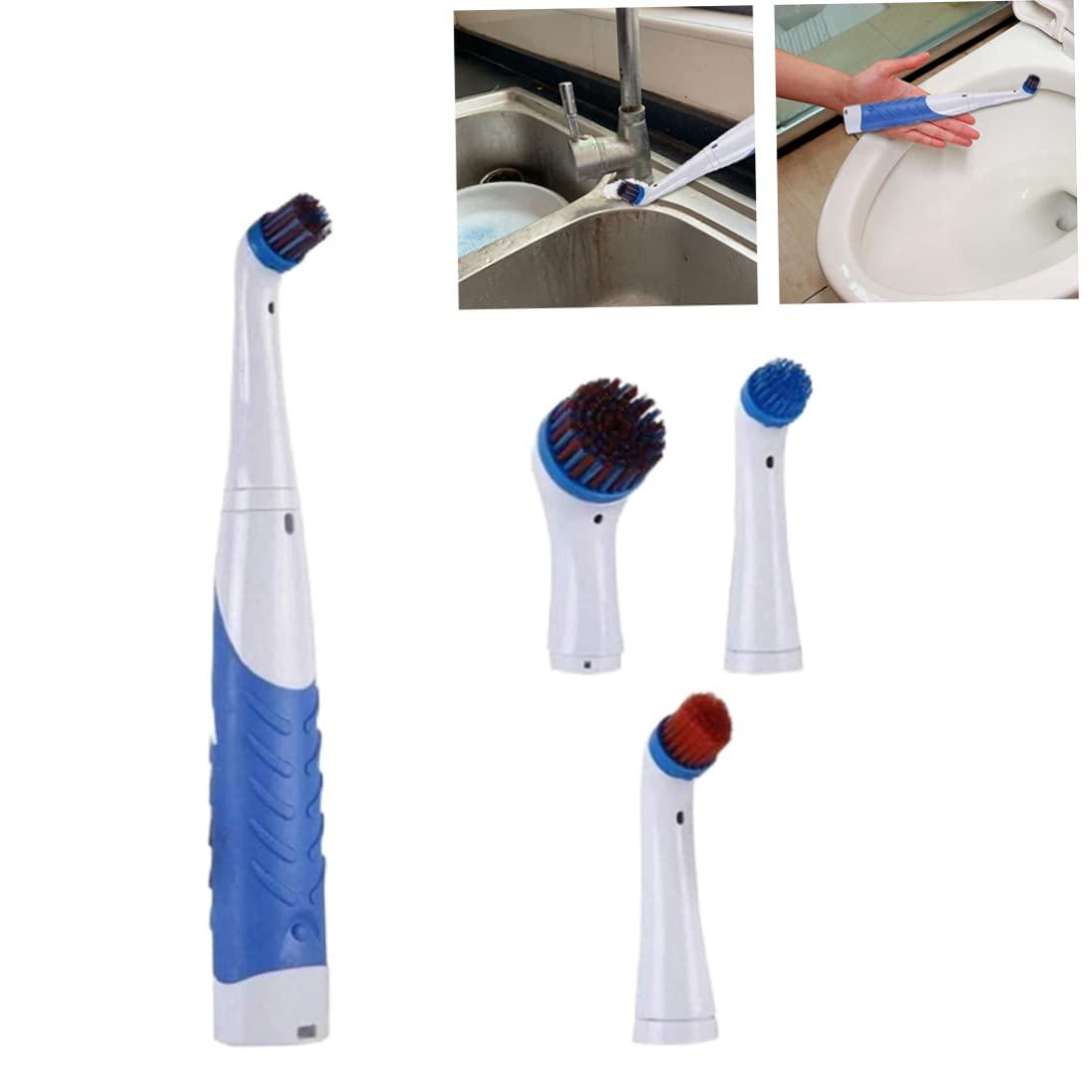 Gcroet Reveal Power Scrubber Sonic Electric Cleaning Brush with 4 Brush Heads for Tub Kitchen Blue Electric Cleaning Brush,Reveal Power Scrubber,Cleaning Power Scrubber Kit,Reveal Power Scrubber