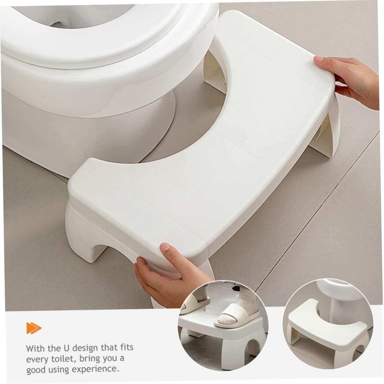 FRCOLOR FRCOLOR Thickened Toilet Stool Bathroom Toilet Stool Squat Adult Potty Stool Toilet Foot Stool for Adults Simple Sitting Stools Stool Poop Step Stool Household Footstool White Plastic