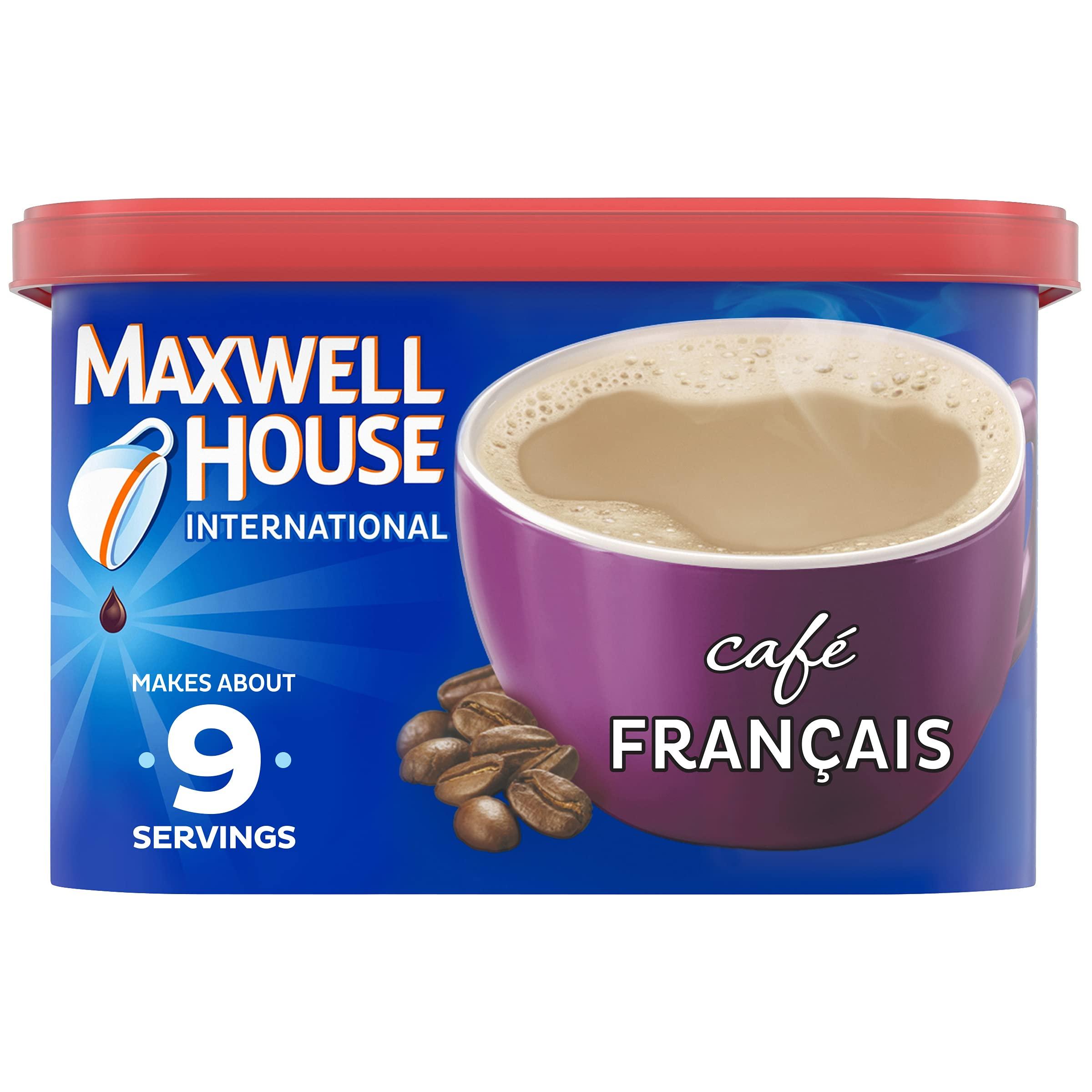 MAXWELL HOUSE Maxwell House International Cafe Flavored Instant Coffee, Cafe Francais, 7.6 Ounce Canister