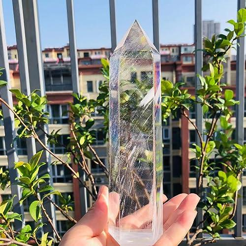 BEINUANCRYSTAL Big Size Clear Melting Stone Quartz Obelisk Crystal Wand Point Healing Fengshui for Home Decoration 1PC (1400g-1600g)