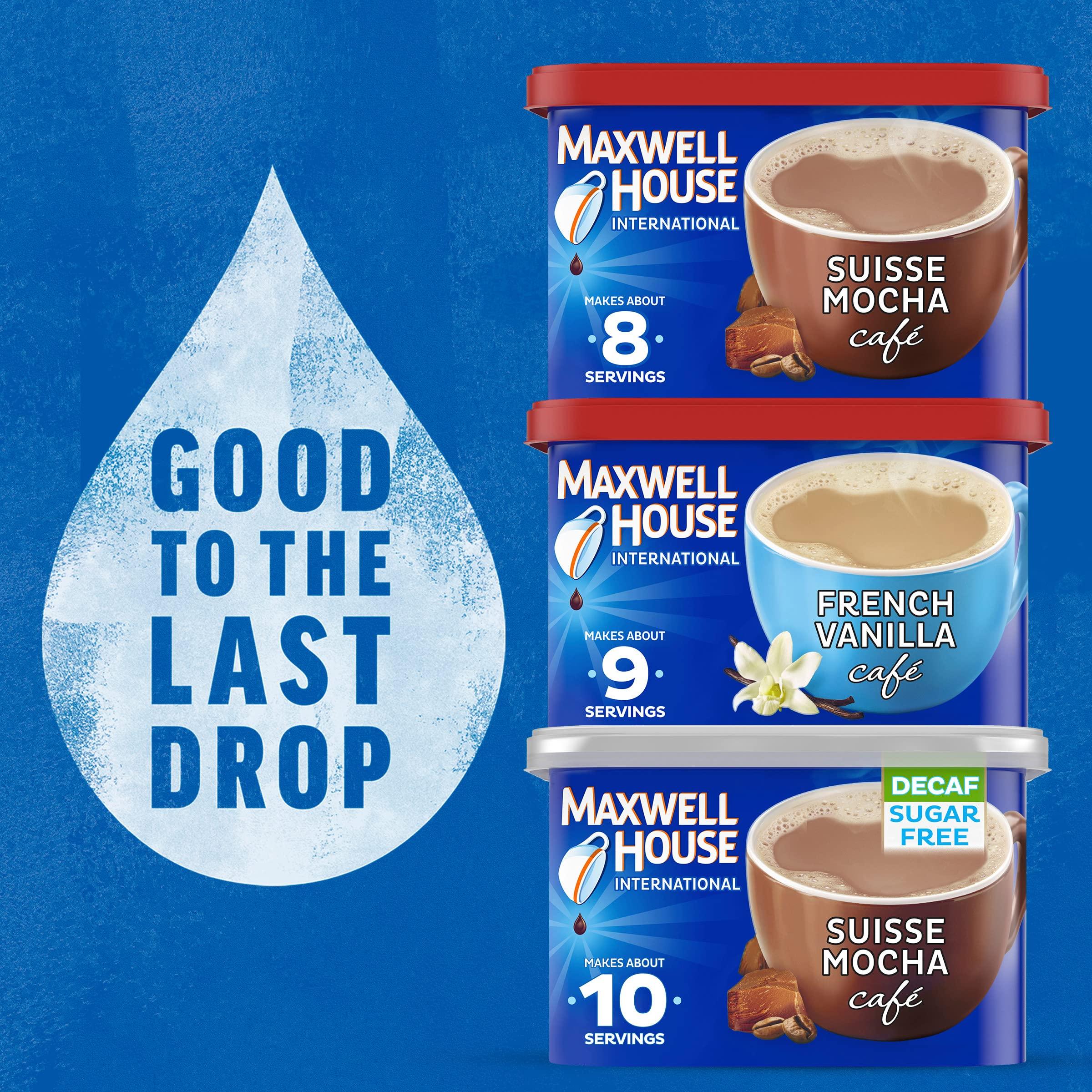 MAXWELL HOUSE Maxwell House International Suisse Mocha Café-Style Instant Coffee Beverage Mix, 4 ct. Pack, 7.2 oz. Canisters