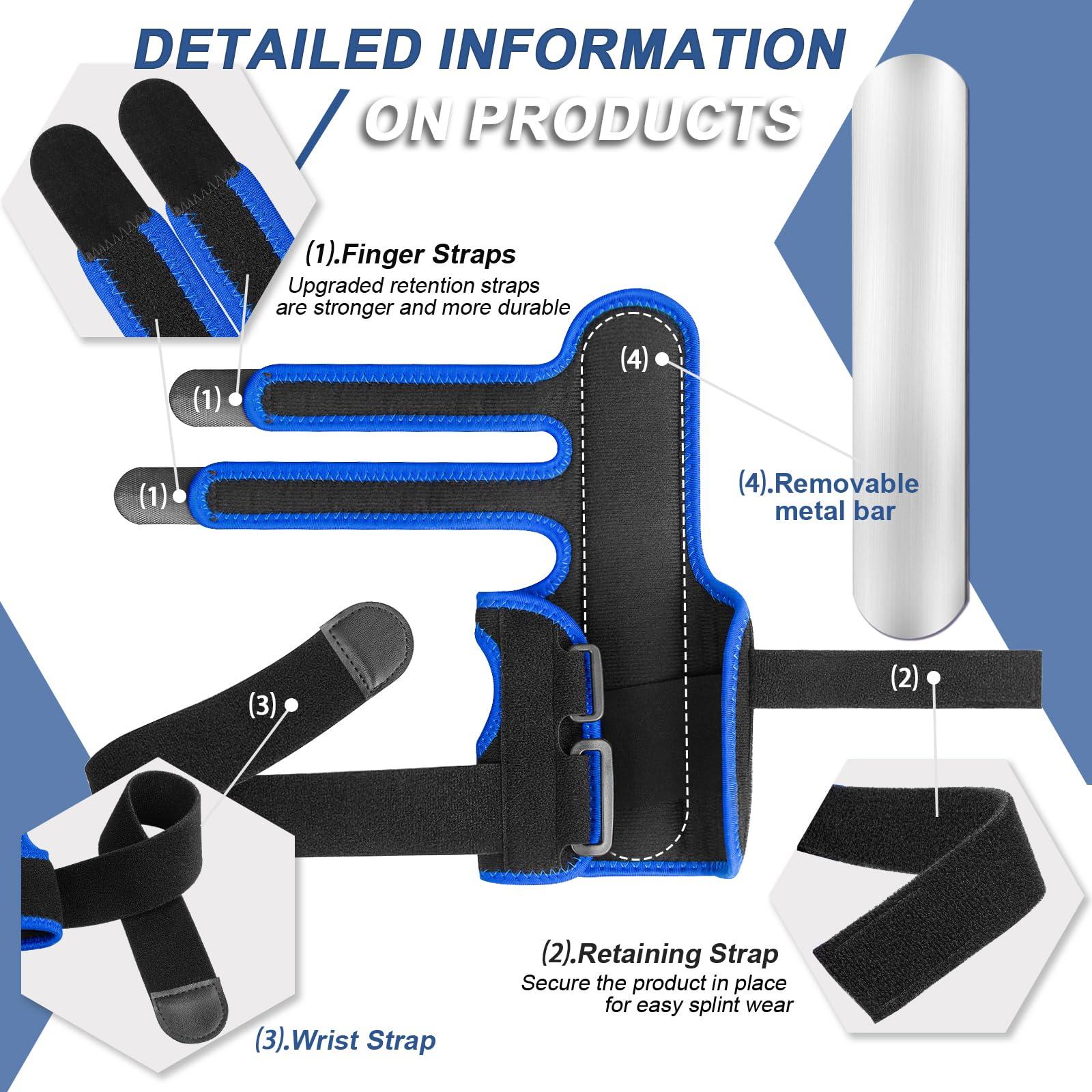 TISMOD TISMOD Trigger Finger Splint: Support the Middle, Index, little or Ring Finger, Hand Splint Brace-Treating Hand Fractures, Arthritis, Mallet Finger or Metacarpal Fractures (Left Hand)